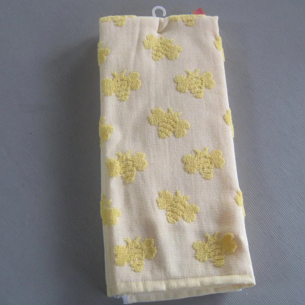 Set of 2 Truly Lou Kitchen Dish Towel NWT yellow with bees